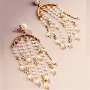 Anthropologie Pearl Waterfall Earrings